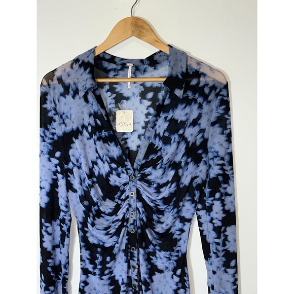 NWT Free People Onyx Indigo Combo Lucky Shirtee Womens size XL - Picture 5 of 12